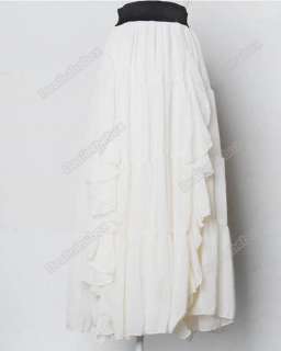   Bohemian Maxi Chiffon Elegant Lotus Leaf SUMMER Long Dress Skirt New