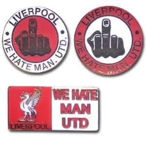  Liverpool FC We Hate Mancs Pin Badges