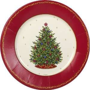   Decorated Tree Paper Salad Plate Package, Ivory