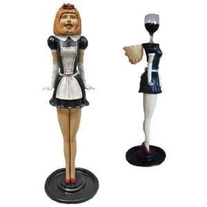 Xoticbrands 30.5 Sexy French Maid Bar Statue Sculpture Drink Holder 