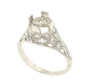 Ladies Antique (circa 1920) Filigree Engagement Ring with 