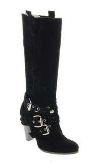 Nine West NEW JOHNBOY Womens Mid Calf Boots Black Designer Medium 