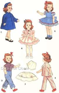 Vintage Doll Clothes Pattern 7155 14 ~ Toni, Betsy Mc  