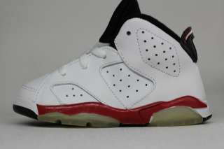 Nike Air Jordan Retro 6 TD Bulls White Scarlet Red Toddler Sneakers 