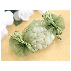  Green Tootsie Roll Organza Bag   pack of 20 Everything 