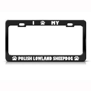  Polish Lowland Sheepdog Dog Dogs Metal license plate frame 