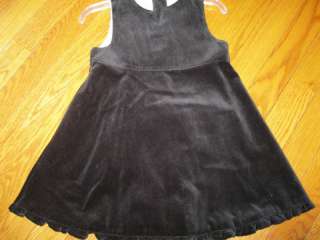 NWT 2 PC Gap Black Velvet Jumper Dress Girls 18 24 Mos  