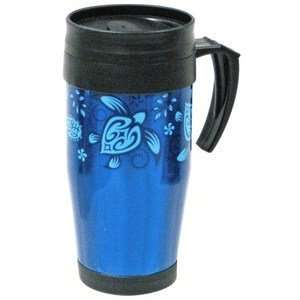  Hawaiian Stainless Steel Travel Mug With Handle Blue Honu 
