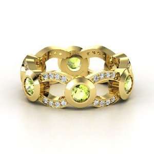  Locked In Band, 14K Yellow Gold Ring with Peridot 