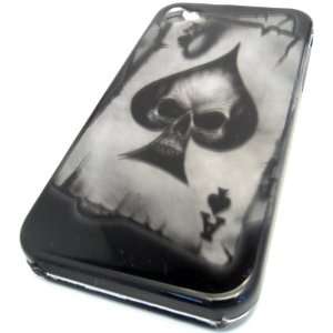  Apple iPhone 4 4S 4G Ace Spade Evil Skull Card Gloss 