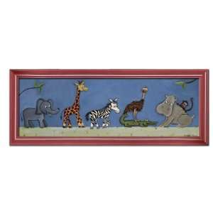  Safari Parade   Red Frame Art by Doodlefish Kids Kitchen 
