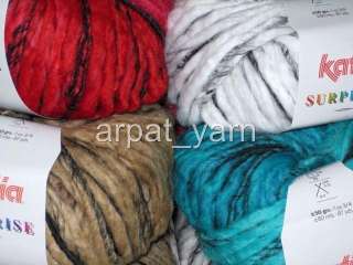 Katia Surprise Chunky Wool knitting yarn Teal Green /BK  