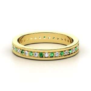  Brianna Eternity Band, 14K Yellow Gold Ring with Emerald 