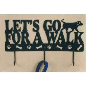  Lets Go for a Walk Dog Pet Leash Wall Coat Rack Hooks 