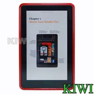   Protector + Red X LINE TPU Soft Skin Case Cover For Kindle Fire  