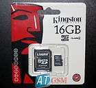 Kingston 16GB microSD HC Class 4 Card with SD adapter