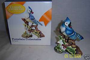 Porcelain BLUE JAY BIRD Figurine Knick Knack  