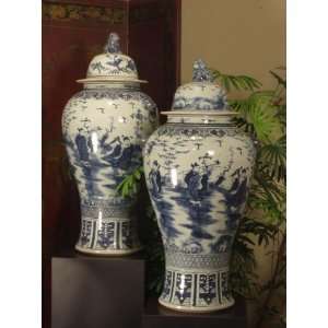  Tall Blue and White Jar