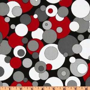   Dots Assorted Dots Red/Black Fabric By The Yard Arts, Crafts & Sewing