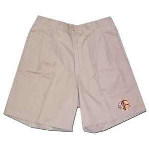   State Seminoles (FSU) Mens Khaki Pleated Shorts