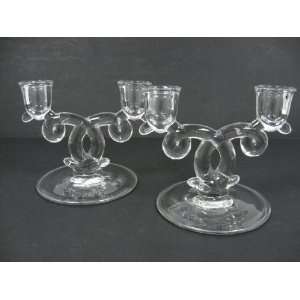  Heisey Lariat Double Candle Holders