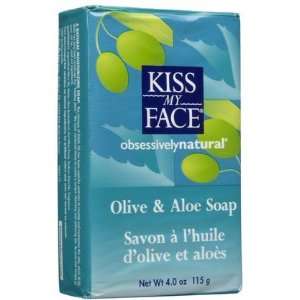 Kiss My Face Moisturizing Bar Soap for All Skin Types, Olive & Aloe, 4 