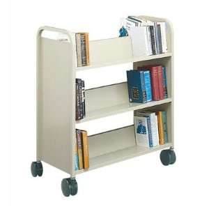  Two Sided Library Truck with 6 Sloping Shelves Color Navy 