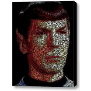  Star Trek Spock Abstract Word Mosaic Incredible Framed 