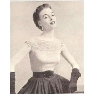 Vintage Knitting PATTERN to make   Knitted Evening Shell Sweater Top 