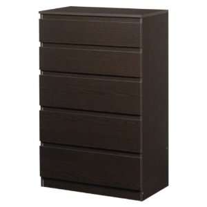  Ikea Kullen Chest with 5 Drawers Black brown
