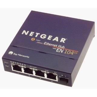 Netgear EN104TP 4 Port 10 Mbps Ethernet Hub RJ 45 with Uplink Button