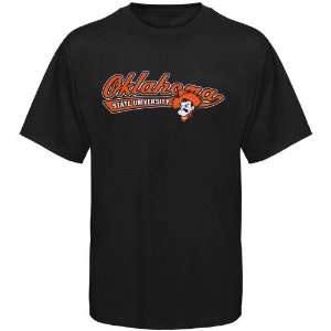  Oklahoma State Cowboys Black Logo Script T shirt Sports 