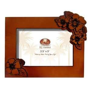  2D Wooden Picture Frame Hibiscus 3.5x5 Laser Engraved 