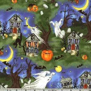  45 Wide Scary Night Ghost And Goblins Multi Fabric By 