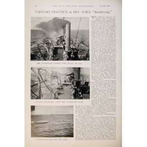    Navy & Army Torpedo Practice At Sea Boomerang Print