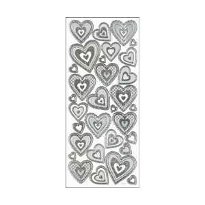  3D Dazzles Stickers   Hearts Silver Arts, Crafts & Sewing