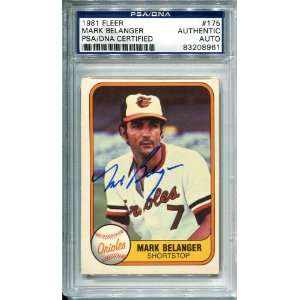  Mark Belanger Autographed 1981 Fleer Card Sports 