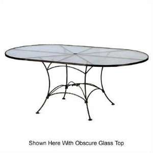   Glass Top Set Up Oval Umbrella Dining Table Patio, Lawn & Garden
