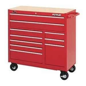  10 Drawer Cart W/ 2 Full Width Doors   Red Office 