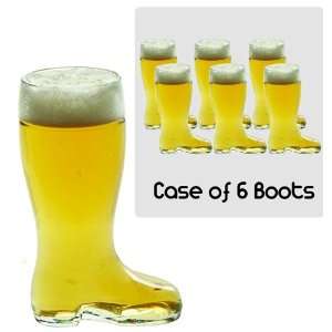  0.5 Liter Glass Beer Boot   17.5 oz. (Set of 6) Kitchen 