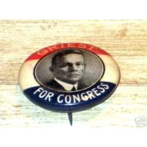  campaign pin pinback button political BADGE GRIEST 