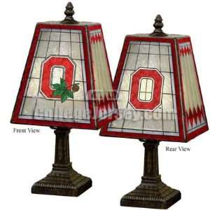  Ohio State Buckeyes Art Glass Table Lamp Memorabilia 