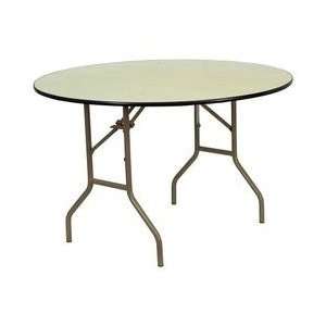 Round Wood Folding Banquet Table with Unfinished Top [XF 48 RD WOOD 