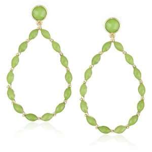    Leslie Danzis Popsicle Green Teardrop Stone Earrings Jewelry