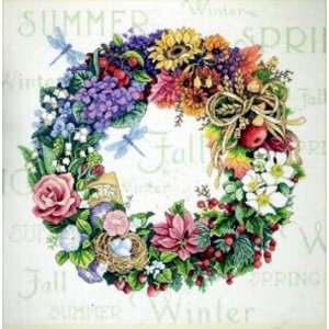  Cross Stitch Kit Wreath Of All Seasons Dimensions Gold 