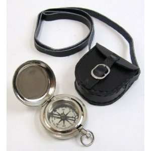 REAL SIMPLEHANDTOOLED HANDCRAFTED DALVEY STYLE COMPASS WITH LEATHER 