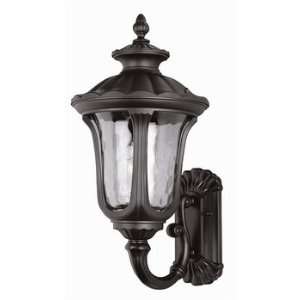   5912 BK One Light Outdoor Wall Mount, Black Finish with Water Glass