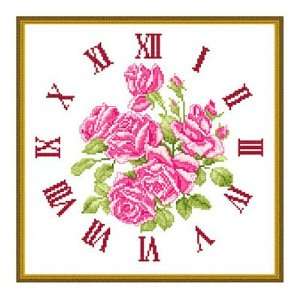  Rose clock Cross stitch Kit Arts, Crafts & Sewing