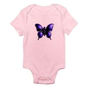  Purple Butterfly on Pink Baby Onesie Shirt   Size 18 24 