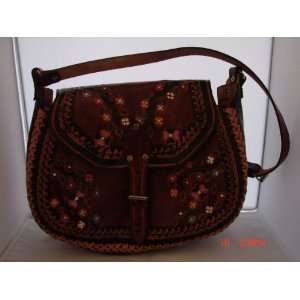  Mexican Leather Flower Purse New without tag Everything 
